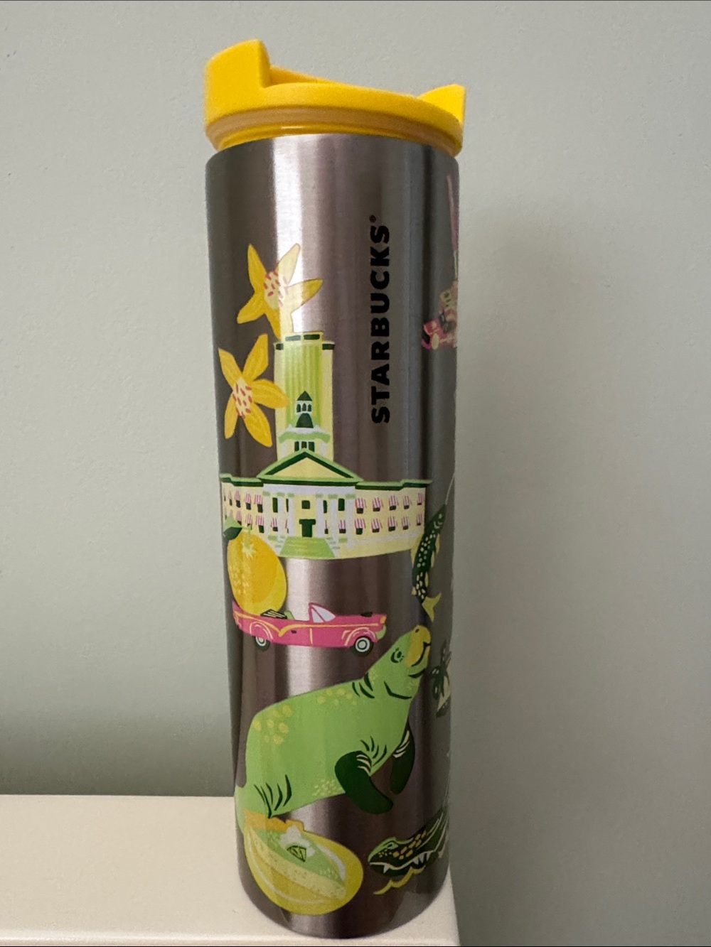 Starbucks Discovery Series Stainless Tumbler with Yellow Lid - Picture 3 of 7